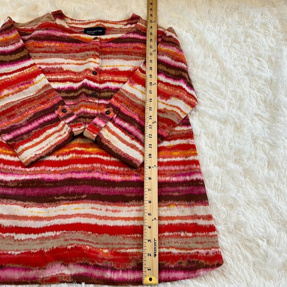 Jones New York Tunic Top Oversized Small 100% Linen Lagenlook Boho Artsy 12666x - Picture 6 of 8